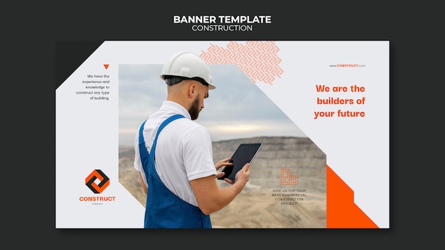 Free PSD flat design construction template