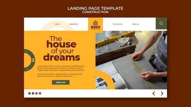 Flat design construction template