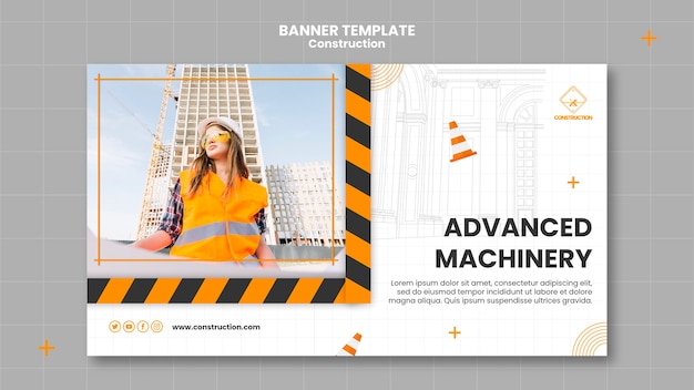 Free PSD flat design construction template