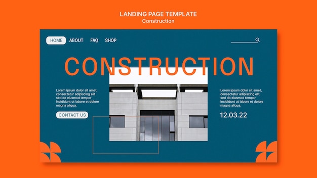 Free PSD flat design construction template