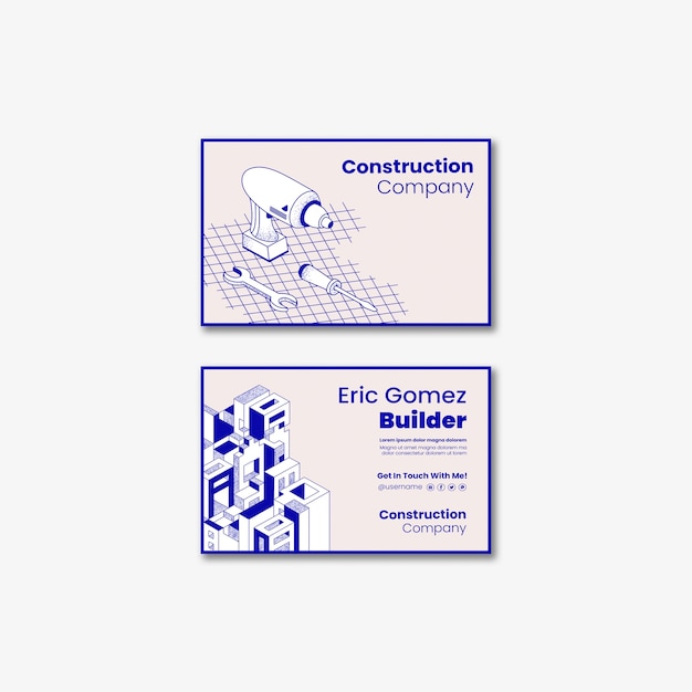 Free PSD flat design construction template