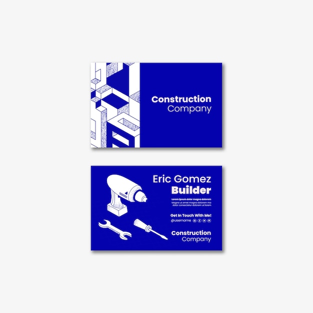 Free PSD flat design construction template