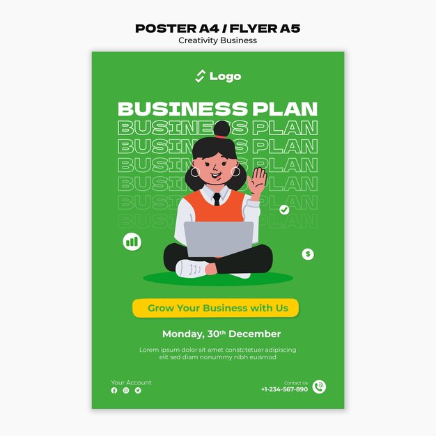 Flat design creative business template