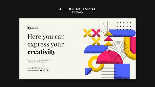 Free PSD flat design creativity facebook ad template