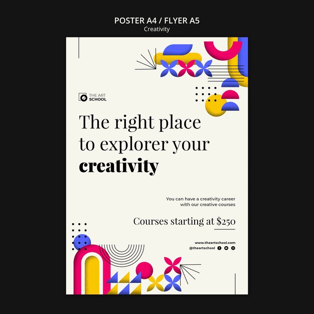 Flat design creativity poster template