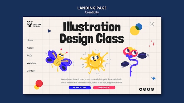 Free PSD flat design creativity template