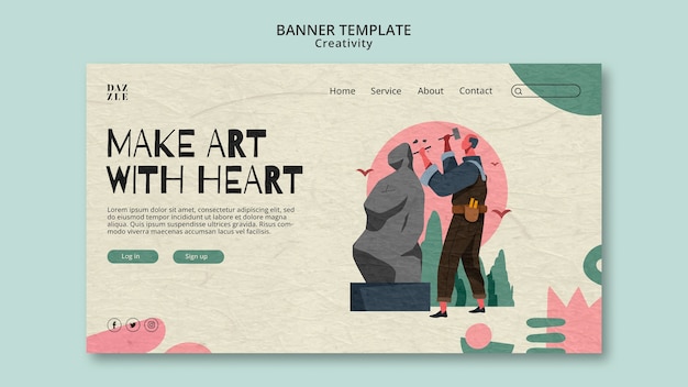 Free PSD flat design creativity template