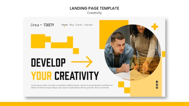 Free PSD flat design creativity template