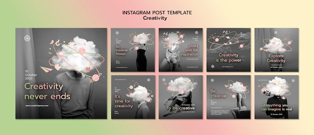 Free PSD flat design creativity template