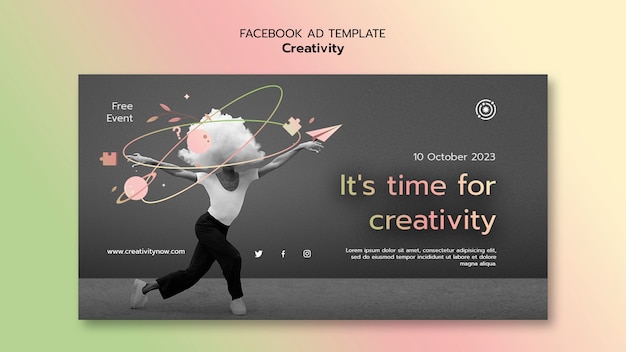 Free PSD flat design creativity template