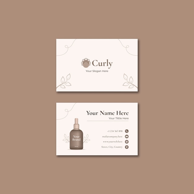 Free PSD flat design curly hair template