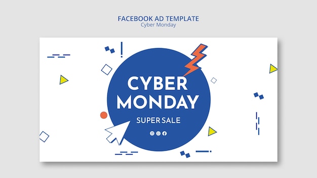 Free PSD flat design cyber monday template