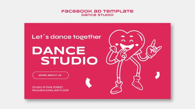 Flat design dance studio template