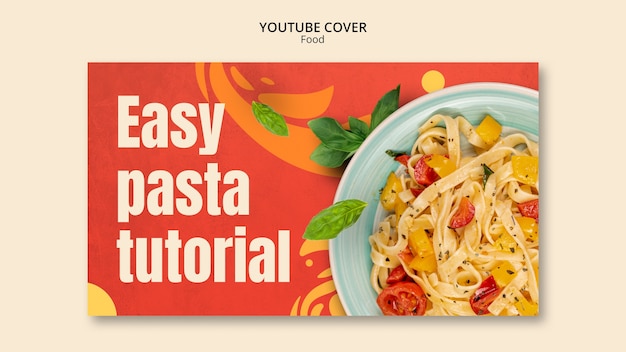 Free PSD flat design delicious food youtube cover