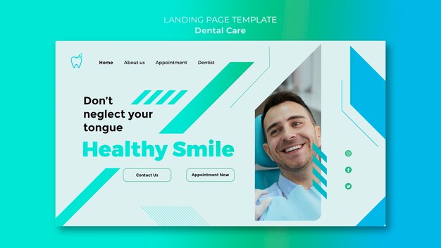 Flat design dental care template