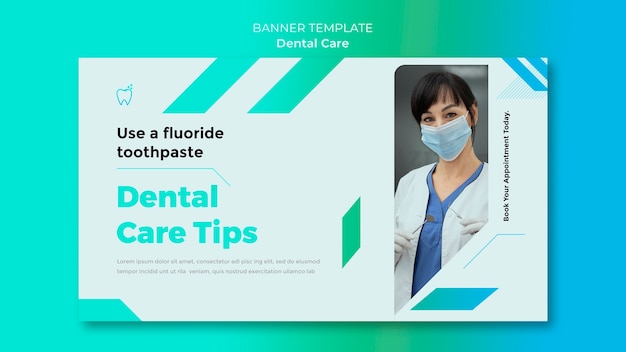 Flat design dental care template