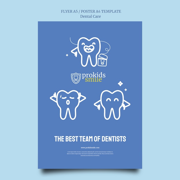 Free PSD flat design dental care template