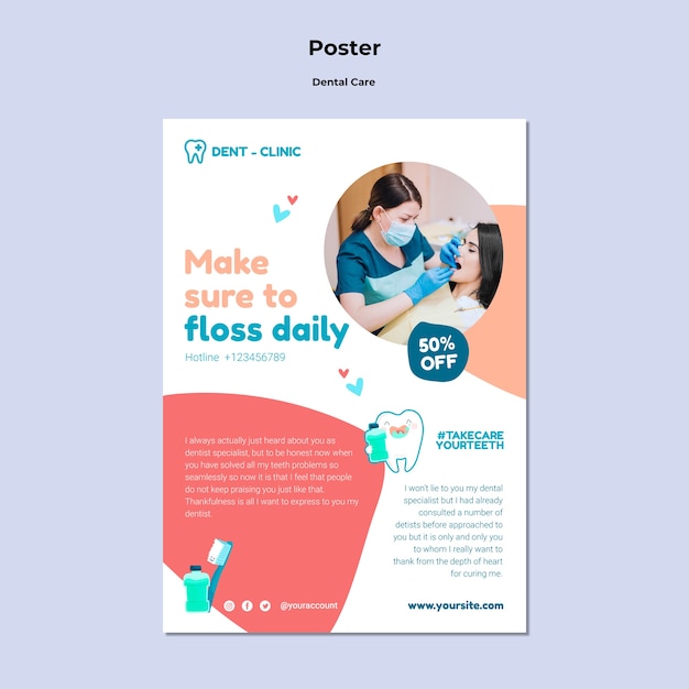 Flat design dental care template