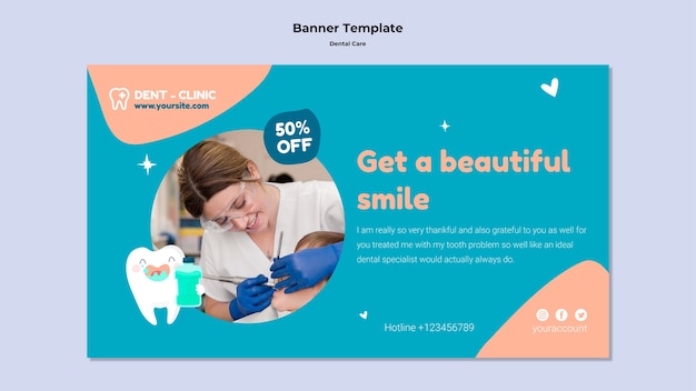 Flat design dental care template