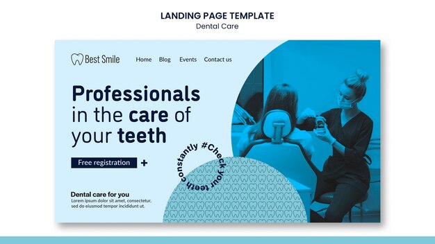 Flat design dental care template