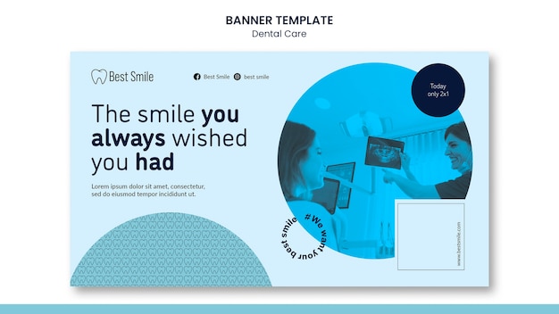 Flat design dental care template