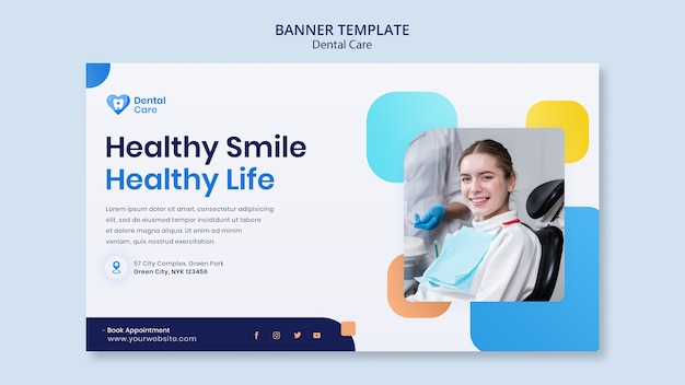 Flat design dental care template