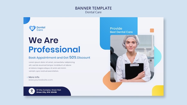 Flat design dental care template