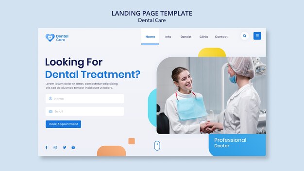 Flat design dental care template