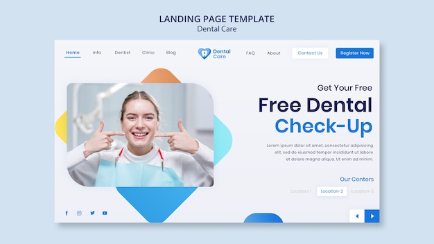 Flat design dental care template