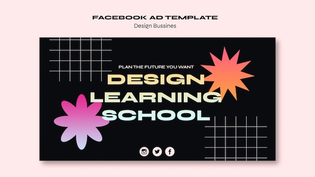 Free PSD flat design design school template