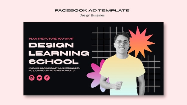 Free PSD flat design design school template