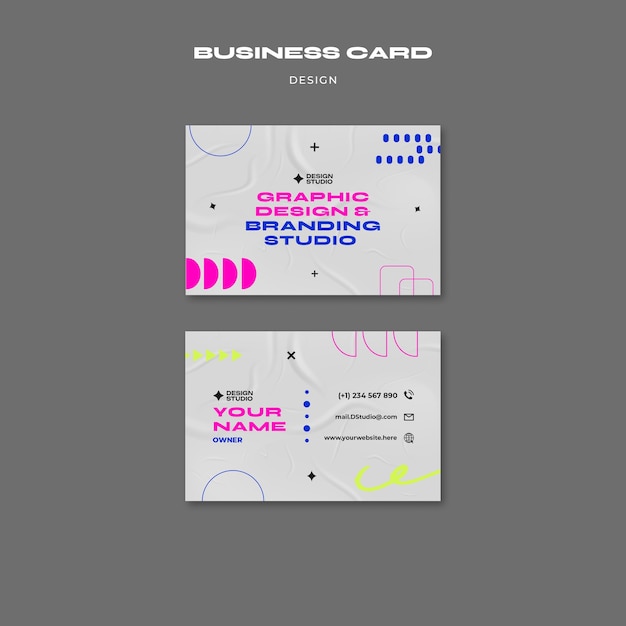 Free PSD flat design design studio business card