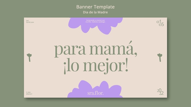 Free PSD flat design dia de la madre banner template