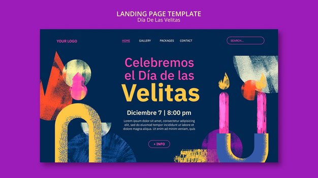 Free PSD flat design dia de la velitas template