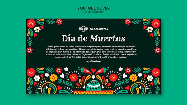 Free PSD flat design dia de muertos template