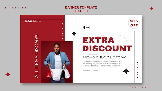 Free PSD flat design discounts template