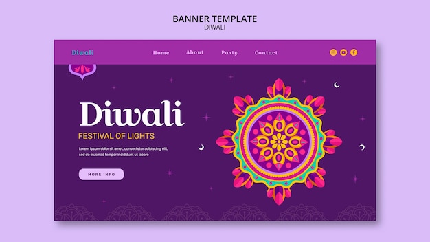 Flat design diwali template