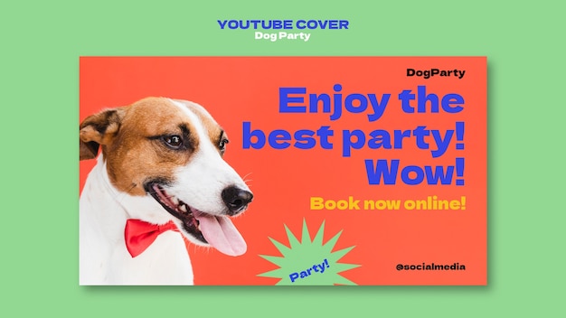 Flat design dog party youtube cover