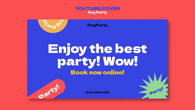 Flat design dog party youtube cover