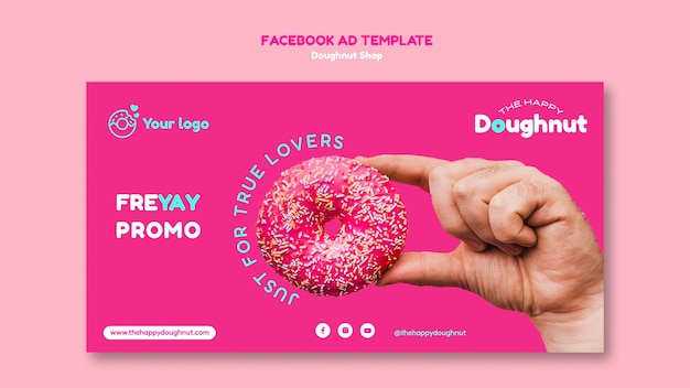 Flat design donut shop template