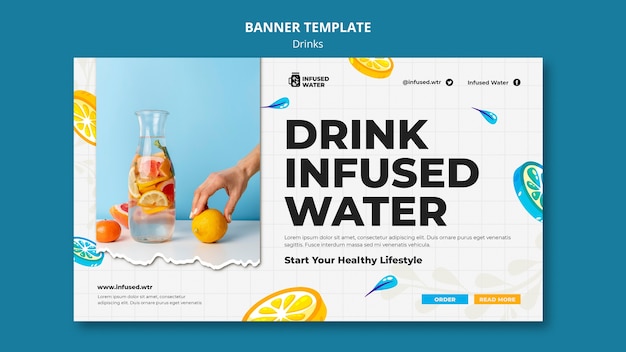 Free PSD flat design drink banner template