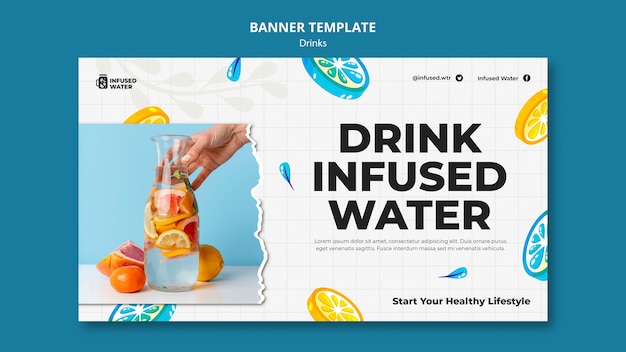 Free PSD flat design drink banner template