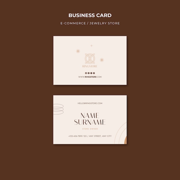 Flat design e-commerce business card