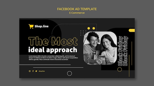 Free PSD flat design e commerce facebook ad template