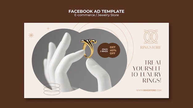 Flat design e-commerce facebook template