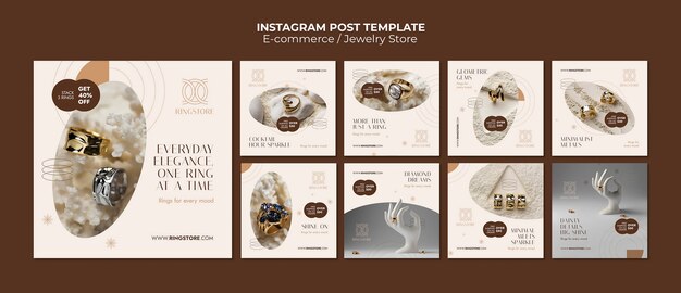 Flat design e-commerce  instagram posts