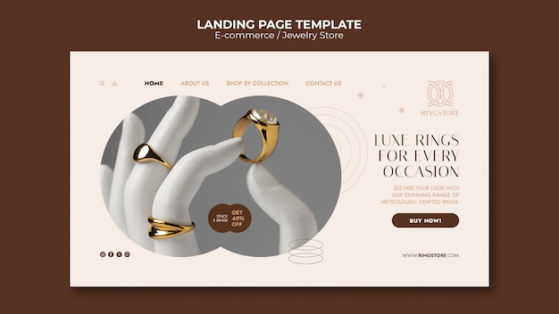 Free PSD flat design e-commerce landing page  template