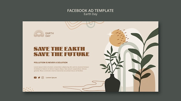 Free PSD flat design earth day template