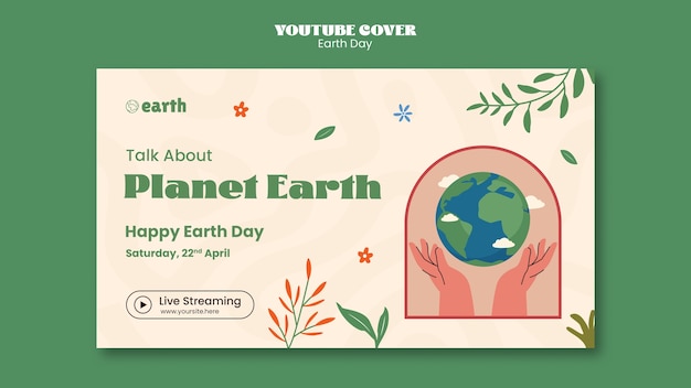 Free PSD flat design earth day template