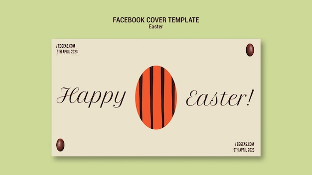 Free PSD flat design easter celebration facebook cover template